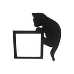 Casa si Gradina - Decoratiuni - Obiecte decorative - Accesorii decorative - Decoratiune priza CLIMBING CAT, lemn, 65x65 mm, negru, EHA - Infinity.ro