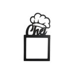 Casa si Gradina - Decoratiuni - Obiecte decorative - Accesorii decorative - Decoratiune priza “CHEF”, lemn, 65x65 mm, negru, EHA - Infinity.ro