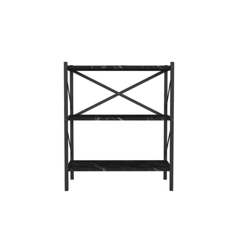 Casa si Gradina - Mobilier - Biblioteci si rafturi - Biblioteci - Biblioteca cu 3 rafturi, pal + metal, 75x60x30 cm, EHA - Alb - Infinity.ro