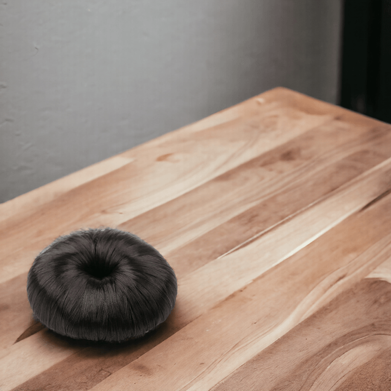 Fashion, accesorii si bijuterii - Femei - Accesorii femei - Accesorii pentru par femei - Elastic par imitatie coc Crisalida, diametru 9 cm, Negru - Infinity.ro