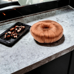 Fashion, accesorii si bijuterii - Femei - Accesorii femei - Accesorii pentru par femei - Elastic par imitatie coc Crisalida, diametru 9 cm, Ruginiu deschis - Infinity.ro