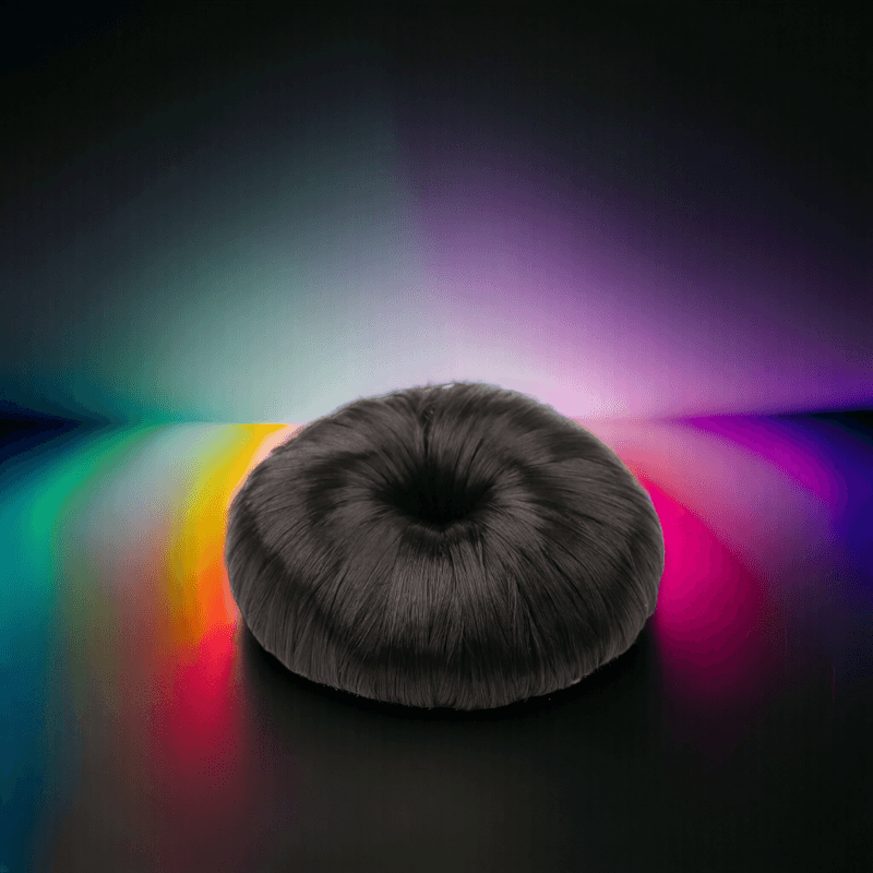 Fashion, accesorii si bijuterii - Femei - Accesorii femei - Accesorii pentru par femei - Elastic par imitatie coc Crisalida, diametru 9 cm, Negru - Infinity.ro