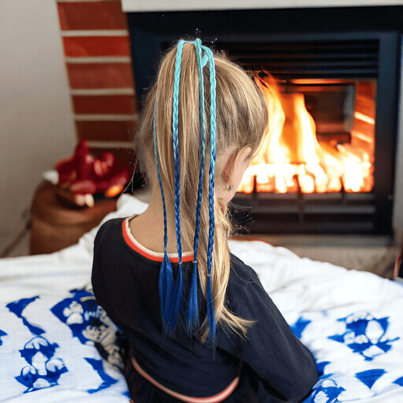 Fashion, accesorii si bijuterii - Copii - Accesorii copii - Accesorii pentru par copii - Elastic par cu 4 suvite colorate impletite Crisalida, lungime 40 cm, rosu si galben - Infinity.ro