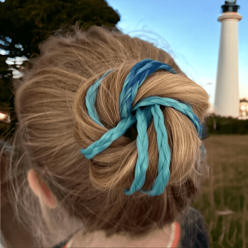 Fashion, accesorii si bijuterii - Copii - Accesorii copii - Accesorii pentru par copii - Elastic par cu 4 suvite colorate impletite Crisalida, lungime 40 cm, rosu si galben - Infinity.ro