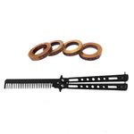 Sport si Outdoor - Camping - Cutite, bricege si accesorii - Cutite si bricege - Set Briceag Fluture si Rozeta extensibila , IdeallStore® , otel inoxidabil - Infinity.ro