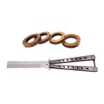 Sport si Outdoor - Camping - Cutite, bricege si accesorii - Cutite si bricege - Set Briceag fluture de antrenament si  Rozeta extensibila ,IdeallStore® , 22 cm - Infinity.ro