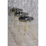 Casa si Gradina - Mobilier - Mese si birouri - Masute de cafea - Set 3 masute cafea ZIGON (Cod 2113), metal+pal, negru, EHA - Infinity.ro