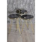 Casa si Gradina - Mobilier - Mese si birouri - Masute de cafea - Set 3 masute cafea ZIGON (Cod 2113), metal+pal, negru, EHA - Infinity.ro