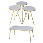 Casa si Gradina - Mobilier - Mese si birouri - Masute de cafea - Set 4 masute cafea Zigon, pal, alb lucios, EHA - Infinity.ro