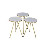 Casa si Gradina - Mobilier - Mese si birouri - Masute de cafea - Set 4 masute cafea Zigon, pal, alb lucios, EHA - Infinity.ro