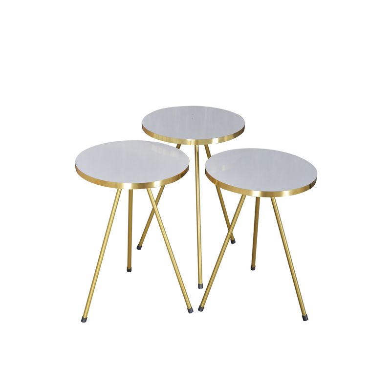 Casa si Gradina - Mobilier - Mese si birouri - Masute de cafea - Set 4 masute cafea Zigon, pal, alb lucios, EHA - Infinity.ro