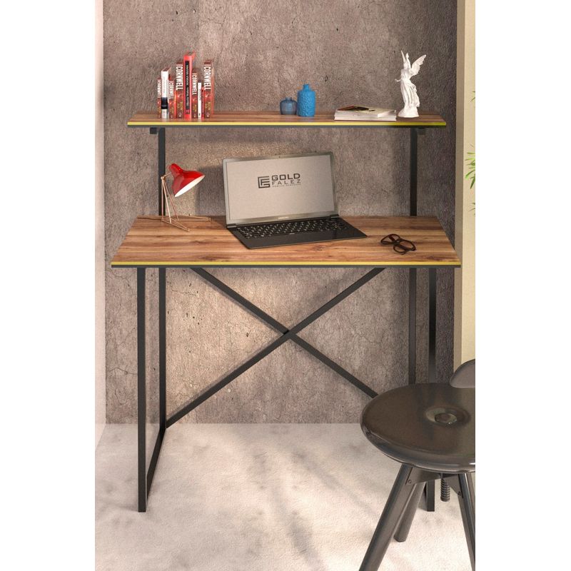 Casa si Gradina - Mobilier - Mese si birouri - Masute de cafea - Masa de studiu cu etaj, nuc, pal, EHA - Infinity.ro