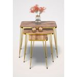 Casa si Gradina - Mobilier - Mese si birouri - Masute de cafea - Set 3 mese cafea Square Zigon, , pal, EHA, Walnut - Infinity.ro