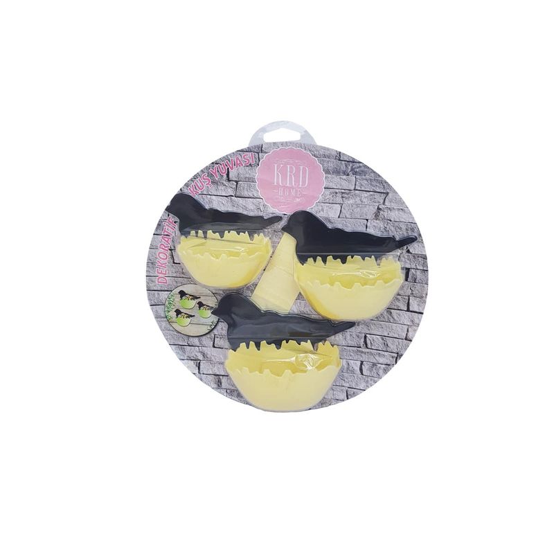 Casa si Gradina - Decoratiuni - Obiecte decorative - Accesorii decorative - Suport chei  model cu pasari  din plastic, cu 3 agatatori, indecor, galben - Infinity.ro