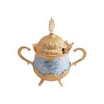 Casa si Gradina - Bucatarie si vesela - Cani si pahare - Sticle - Zaharnita deosebita cu capac si lingurita, Busem, 16x16 cm, auriu cu verde - Infinity.ro