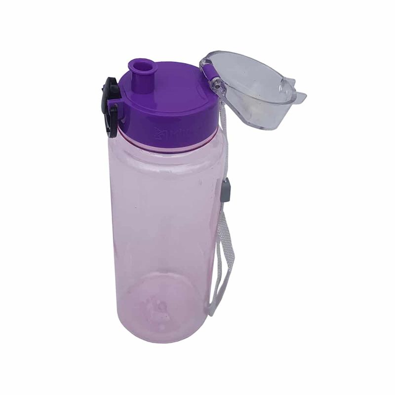 Casa si Gradina - Bucatarie si vesela - Cani si pahare - Sticle - Sticla de apa 600 ml, cu buton de deschidere, Mov - Infinity.ro