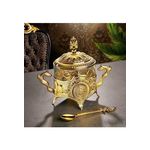 Casa si Gradina - Bucatarie si vesela - Vesela si tacamuri - Vesela pentru servire - Zaharnita din sticla elegant cu capac si lingurita, 200 ml, 10 x 14.5 cm, Busem - Argintiu - Infinity.ro