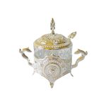 Casa si Gradina - Bucatarie si vesela - Vesela si tacamuri - Vesela pentru servire - Zaharnita din sticla elegant cu capac si lingurita, 200 ml, 10 x 14.5 cm, Busem - Argintiu - Infinity.ro