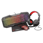 PC, gaming si accesorii - Gaming - Accesorii gaming - Controlere, Volane si Casti gaming - Set casti USB Trust Gaming GXT 1180RW, tastatura iluminata cu 12 butoane multimedia si anti-ghosting - Infinity.ro