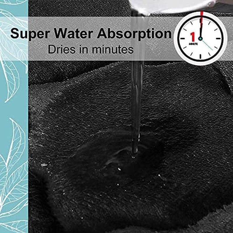 Casa si Gradina - Textile si covoare - Covoare - Covorase baie - Covor de baie din microfibra cu absortie rapida de apa,Negru - Negru - Infinity.ro