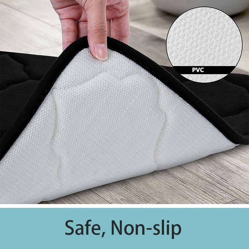Casa si Gradina - Textile si covoare - Covoare - Covorase baie - Covor de baie din microfibra cu absortie rapida de apa,Negru - Negru - Infinity.ro