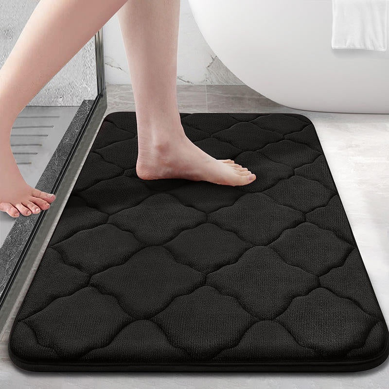 Casa si Gradina - Textile si covoare - Covoare - Covorase baie - Covor de baie din microfibra cu absortie rapida de apa,Negru - Negru - Infinity.ro