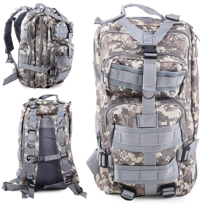 Sport si Outdoor - Articole de voiaj - Rucsacuri - Ghiozdan/Rucsac Militar,Turism,Camping,Capacitate 30 L,Gri - Gri - Infinity.ro