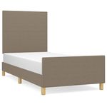Casa si Gradina - Mobilier - Paturi si accesorii - Paturi - Cadru de pat cu tablie, gri taupe, 90x190 cm, textil - Infinity.ro