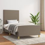 Casa si Gradina - Mobilier - Paturi si accesorii - Paturi - Cadru de pat cu tablie, gri taupe, 90x190 cm, textil - Infinity.ro