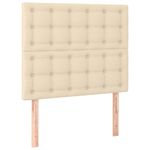 Casa si Gradina - Mobilier - Paturi si accesorii - Paturi - Pat box spring cu saltea, crem, 90x200 cm, textil - Infinity.ro
