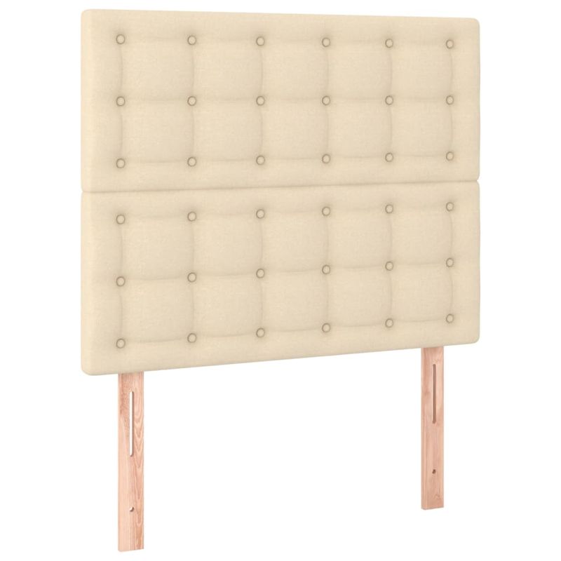 Casa si Gradina - Mobilier - Paturi si accesorii - Paturi - Pat box spring cu saltea, crem, 90x200 cm, textil - Infinity.ro