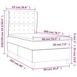 Casa si Gradina - Mobilier - Paturi si accesorii - Paturi - Pat box spring cu saltea, crem, 90x200 cm, textil - Infinity.ro