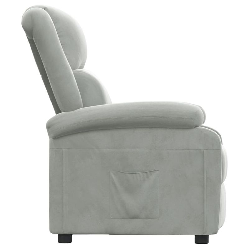 Casa si Gradina - Mobilier - Scaune si fotolii - Fotolii - Fotoliu rabatabil, gri deschis, catifea - Infinity.ro