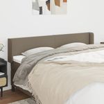 Casa si Gradina - Mobilier - Paturi si accesorii - Accesorii paturi - Tablie de pat cu aripioare gri taupe 183x16x78/88 cm textil - Infinity.ro
