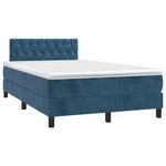 Casa si Gradina - Mobilier - Paturi si accesorii - Paturi - Pat box spring cu saltea, albastru inchis, 120x200 cm, catifea - Infinity.ro