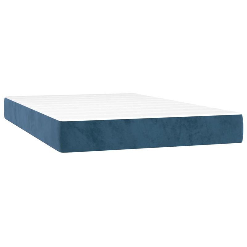 Casa si Gradina - Mobilier - Paturi si accesorii - Paturi - Pat box spring cu saltea, albastru inchis, 120x200 cm, catifea - Infinity.ro