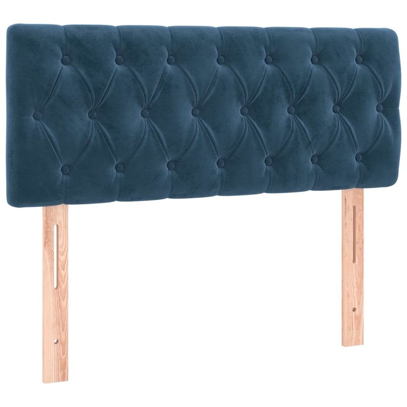 Casa si Gradina - Mobilier - Paturi si accesorii - Paturi - Pat box spring cu saltea, albastru inchis, 120x200 cm, catifea - Infinity.ro