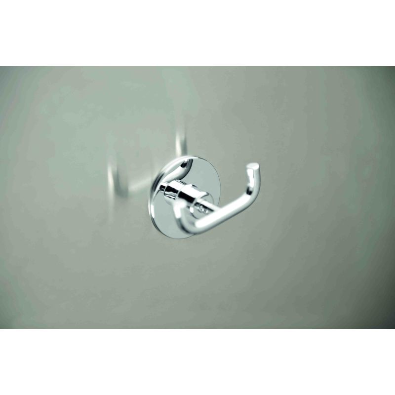 Casa si Gradina - Sanitare - Suporturi si accesorii baie - Suporturi baie - Cuier dublu cu fixare prin lipire, Casa Blanca Wind, crom - Infinity.ro