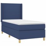 Casa si Gradina - Mobilier - Paturi si accesorii - Paturi - Pat cu arcuri, saltea si LED, albastru, 80x200 cm, textil - Infinity.ro