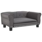 Petshop - Accesorii petshop - Culcusuri si custi - Culcusuri si saltele - Pat de caini, gri, 70x45x30 cm, piele ecologica - Infinity.ro