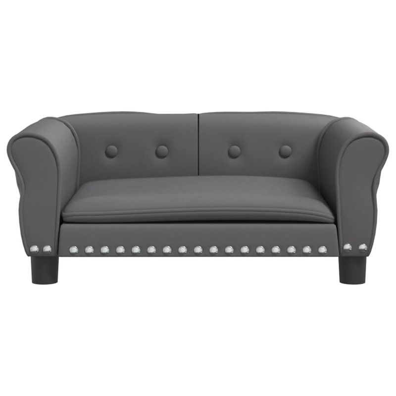 Petshop - Accesorii petshop - Culcusuri si custi - Culcusuri si saltele - Pat de caini, gri, 70x45x30 cm, piele ecologica - Infinity.ro