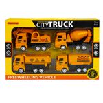 Jucarii, Copii si Bebe - Jucarii si jocuri - Vehicule si jucarii cu telecomanda - Utilaje constructie de jucarie - Masini constructie, cu frictiune, 4 buc/set - Infinity.ro