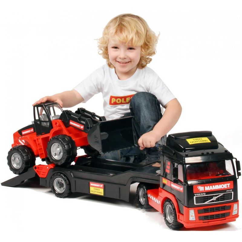 Jucarii, Copii si Bebe - Jucarii si jocuri - Vehicule si jucarii cu telecomanda - Utilaje constructie de jucarie - Camion+buldozer - Mammoet, 89 x 19 x 25 cm, Polesie - Infinity.ro