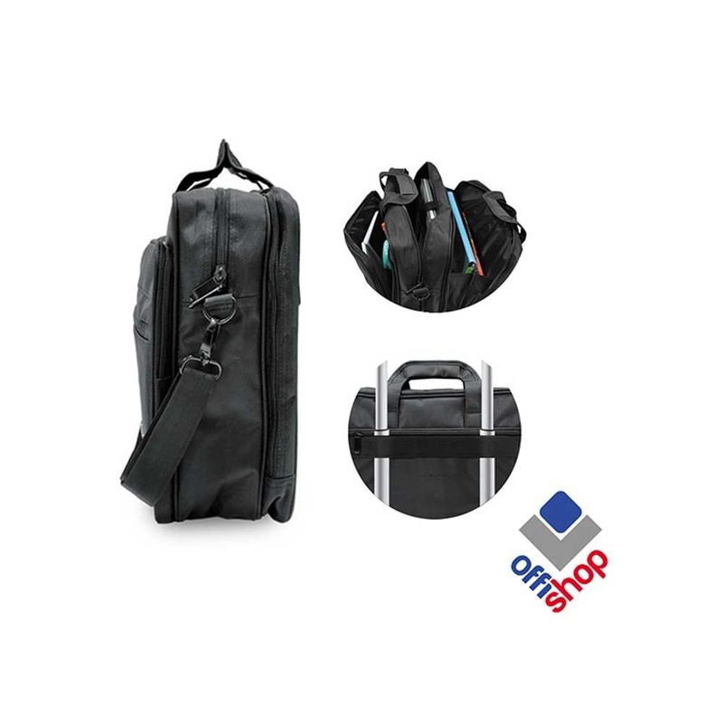 Laptop, Telefoane si Tablete - Laptopuri si accesorii - Accesorii Laptop - Genti laptop - Geanta laptop, neagra, 40 x 14 x 30 cm - OFFISHOP - Infinity.ro