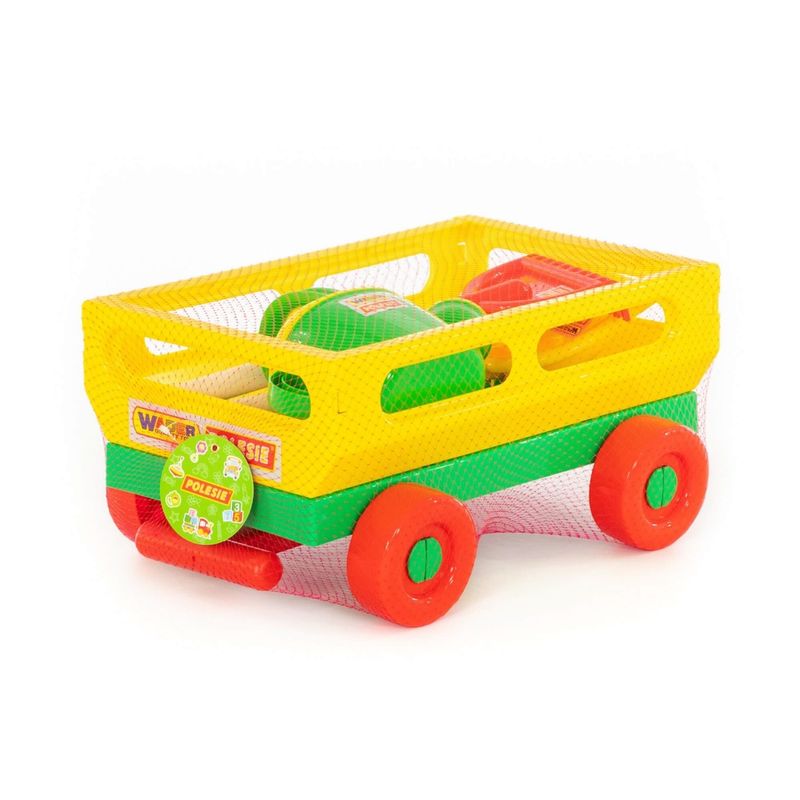 Jucarii, Copii si Bebe - Jucarii si jocuri - Papusi si accesorii - Carucioare papusi si accesorii - Carucior+lopata, grebla si stropitoare, 43 x 29 x 21 cm, Wader - Infinity.ro