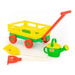 Jucarii, Copii si Bebe - Jucarii si jocuri - Papusi si accesorii - Carucioare papusi si accesorii - Carucior+lopata, grebla si stropitoare, 43 x 29 x 21 cm, Wader - Infinity.ro