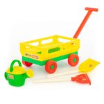 Jucarii, Copii si Bebe - Jucarii si jocuri - Papusi si accesorii - Carucioare papusi si accesorii - Carucior+lopata, grebla si stropitoare, 43 x 29 x 21 cm, Wader - Infinity.ro
