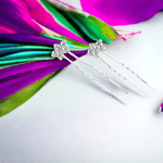 Fashion, accesorii si bijuterii - Femei - Accesorii femei - Accesorii pentru par femei - Set 2 ace pentru par cu strasuri, lungime 65 mm, diametru 11 mm, Argintiu - Infinity.ro