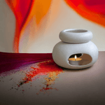 Casa si Gradina - Decoratiuni - Aromaterapie si lumanari - Lumanari si candele - Candela Zen din ceramica alba pentru aromaterapie, dimensiuni 12.5 x 10 x 10 cm - Infinity.ro