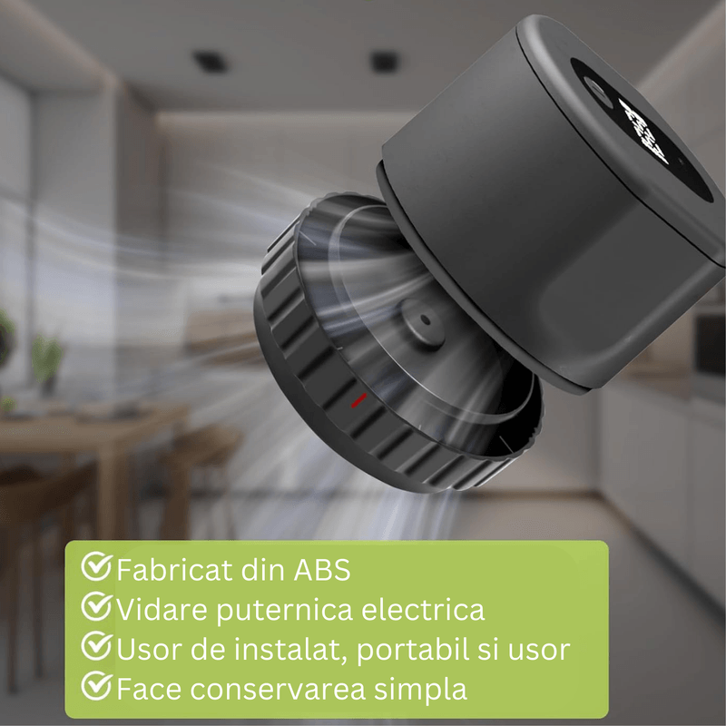 Electronice si Electrocasnice - Electrocasnice bucatarie - Mixere, tocatoare & roboti de bucatarie - Aparate de vidat - Aparat electric de vidat si sigilat borcane, 10 capace si deschizator incluse, mentine alimentele proaspete - Infinity.ro